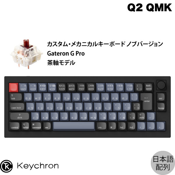 Keychron Q2 QMK 有線 テンキーレス ホットスワップ Gateron G Pro RGBライト カスタムメカニカルキーボード  ノブバージョン