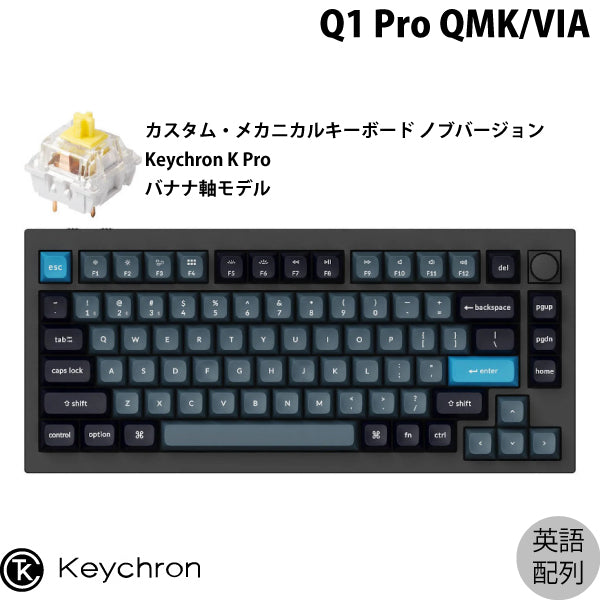 キーボード Q1 Pro RGBライト(バナナ軸・英語配列) カーボンブラック Q1P-M4-US