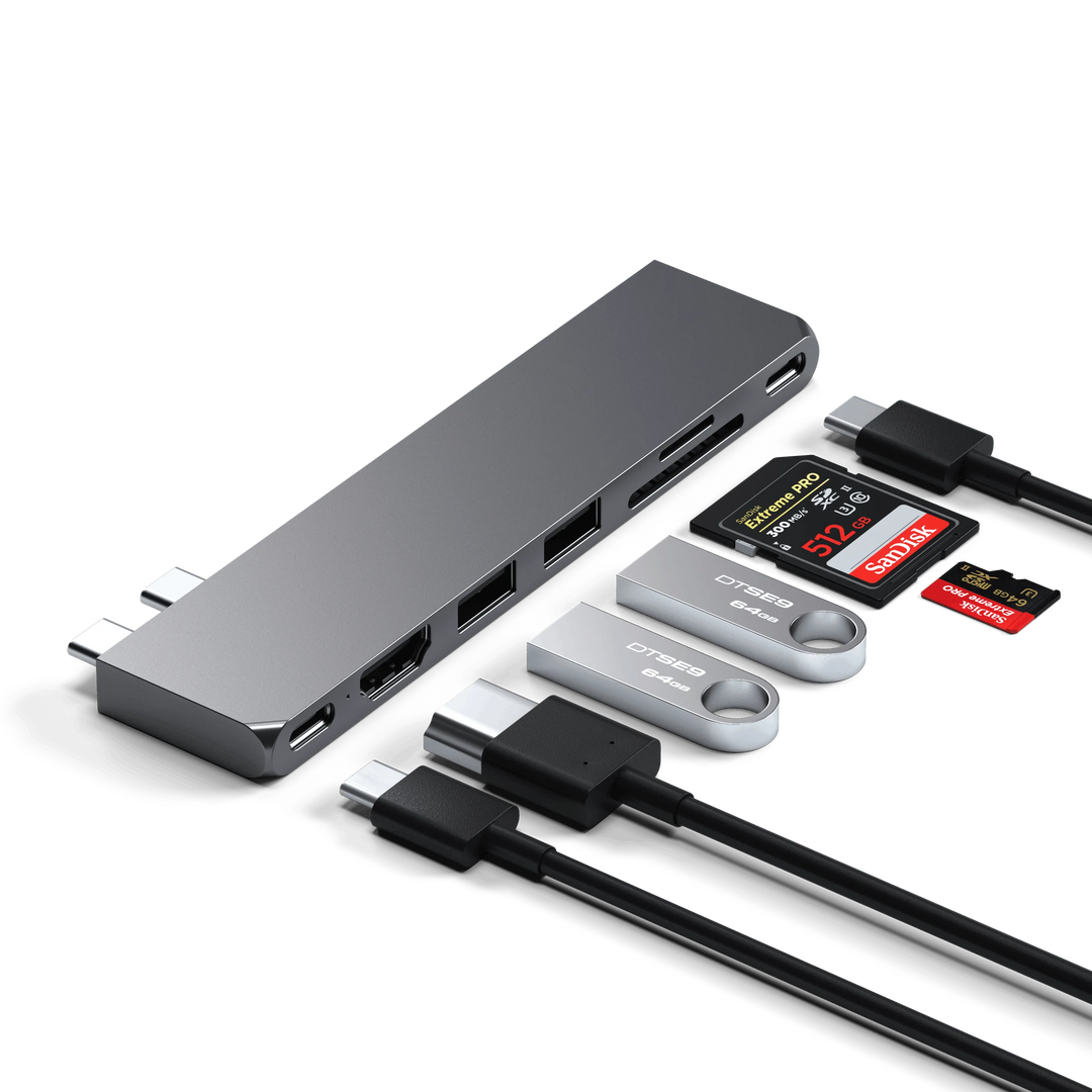 Satechi Pro Hub Slim USB-C PRO PD対応 ハブ スリムアダプター Satechi Pro Hub Slim USB-C PRO PD対応 ハブ スリムアダプター
