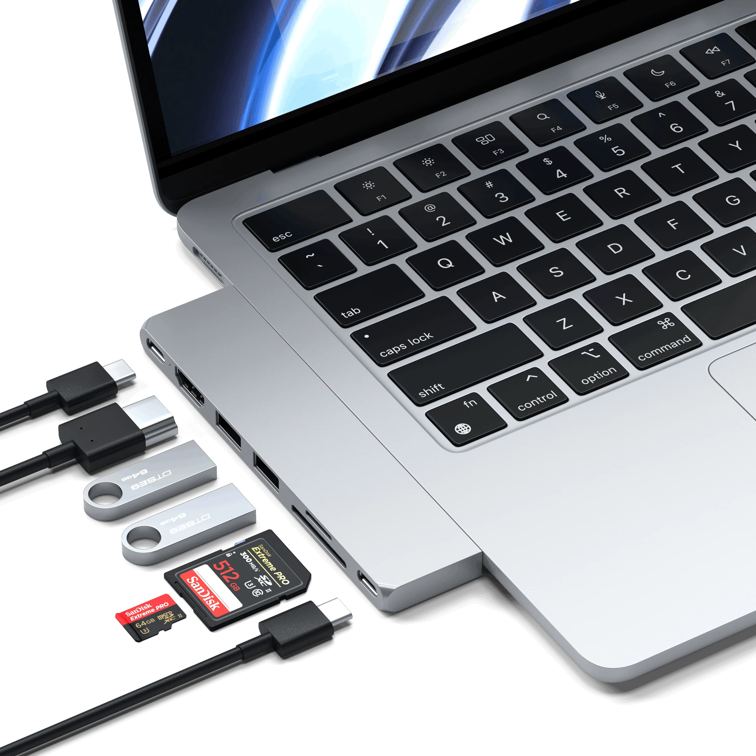 Satechi Type-C アルミニウム Proハブ シルバー / MacBook Pro MacBook Air対応 40Gbs Thunderbolt 3 4K HDMI Micro/SDカード USB 3.0 Satechi Type-C アルミニウム satechi (スペースグレイ メルカリ