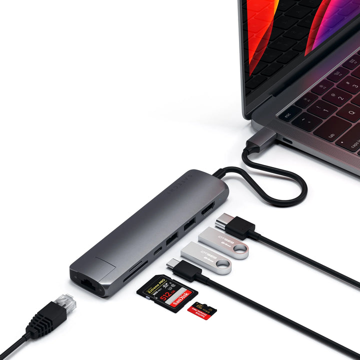 Satechi 6-in-1 USB-C Slim Multiport Adapter PD対応 スリムマルチポートアダプター