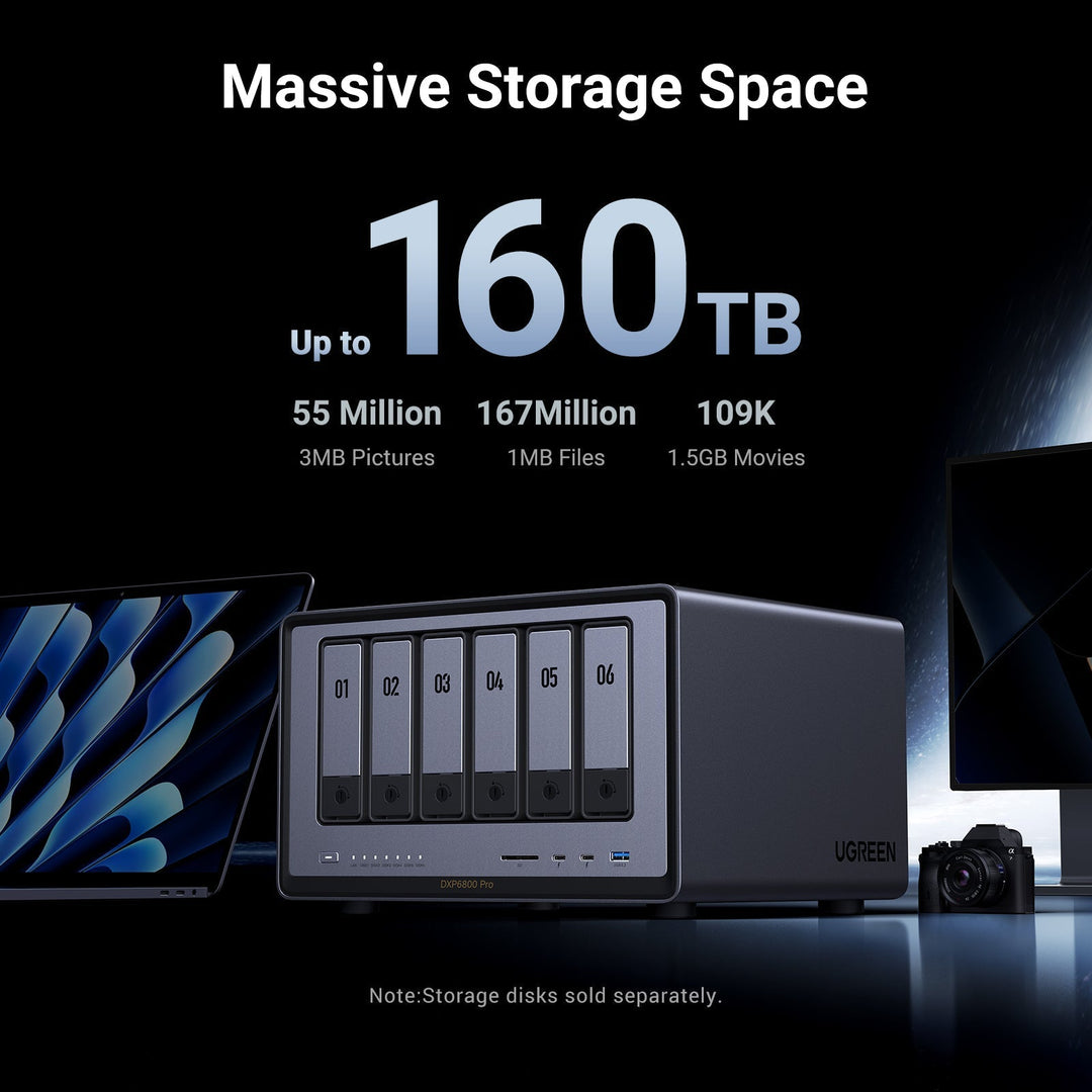 UGREEN NASync DXP6800 Pro 6+2ベイ NAS ストレージケース
