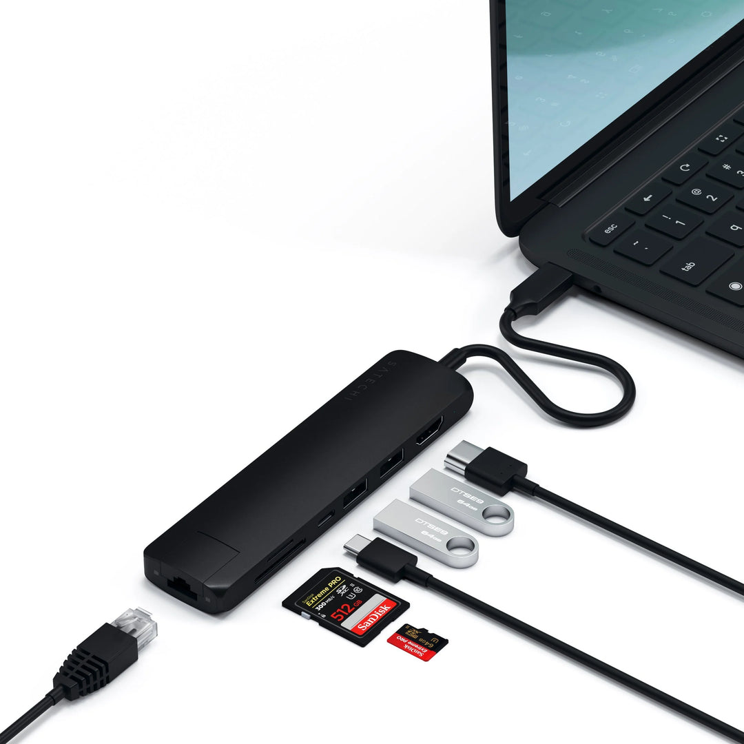 Satechi 6-in-1 USB-C Slim Multiport Adapter PD対応 スリムマルチポートアダプター