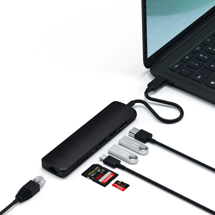 Satechi 6-in-1 USB-C Slim Multiport Adapter PD対応 スリムマルチポートアダプター